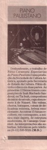 CD Especiarias do piano paulista, de Fábio Caramuru, resenha, Estado de S. Paulo