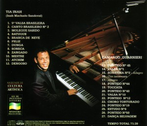 CD Especiarias do piano paulista, de Fábio Caramuru, obras