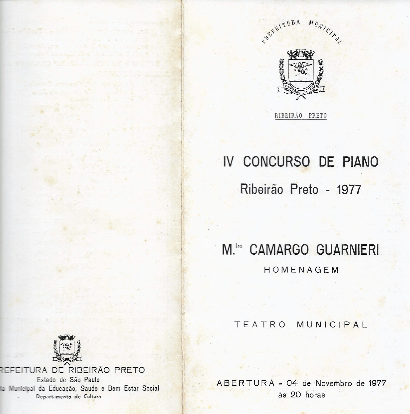 Concurso Camargo Guarnieri - Ribeirão Preto - 1977